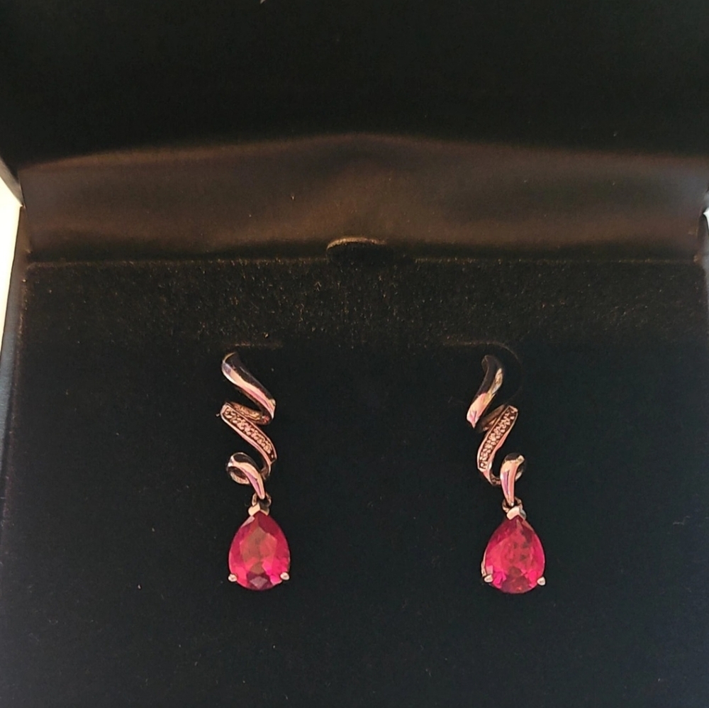 Ruby And Diamond Earrings - image 2